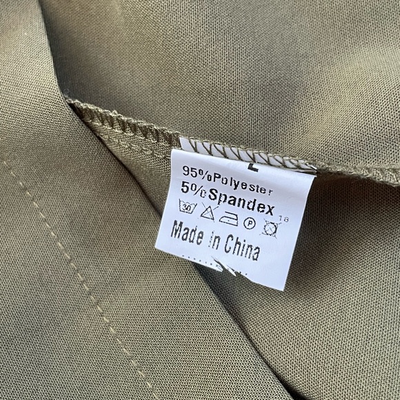 Army Green Spaghetti Strap Mini Dress w/Tortoise Shell Buttons - Picture 6 of 8